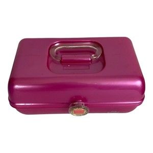 Caboodles Vintage Pink Make Up Box Organizer 2622 USA with mirror